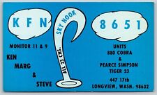 QSL CB Ham Radio Card KFN-8651 Longview WA Ken Marg & Steve Sky Hook picture