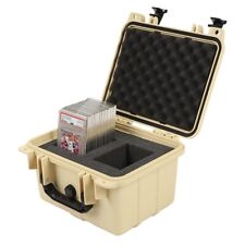 Beige 50ct Graded Card Storage Box Holder&Protector Travel Waterproof Case Slab  picture