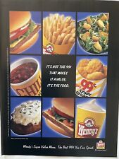 Wendy’s Super Value Menu Print Ad 2003 Fast Food Restaurant Vintage  Orig 03-2 picture