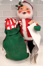 1993 Annalee 16” Posable Santa W/Good Boys & Girls List & Sack Music -SEE VIDEO picture