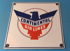 Vintage Continental Airlines Sign - US Aviation Airplane Gas Pump Porcelain Sign picture