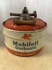 Vintage Mobiloil Outboard 2.5 Gallon Oil Can Gas Can picture