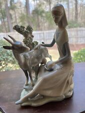 Lladro Shepherdess And Goat #4570 picture