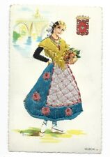 Postcard ~ Embroidered ~ Elsi Gumier ~ Made in Spain ~ Murcia picture