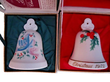 Christmas Bell 2 Vintage Noritake 1972 & 1974 Ltd Ed Bone China in Original box picture