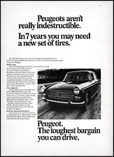 1968 Peugeot Car Michelin X tires world's toughest car retro photo print ad S21 picture