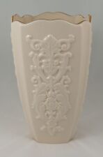 lenox square vase with scrolling on sides and 24 kt gold trim at top picture