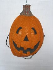 Vintage Jelly Plastic Jack O Lantern.Mask Halloween Pumpkin  picture