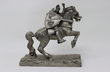 Large 1976 Caesar Rufo Medieval Knight Pewter Warrior on Horseback picture