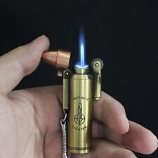 Cigarette Bullet Shape Butane Gas Windproof Jet Torch Lighter Keychain picture