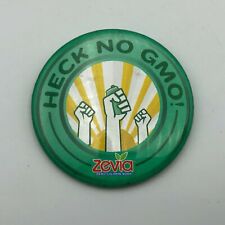 Zevia Zero Calorie Soda Heck No GMO Advertising Button Badge Pin Pinback  B6  picture