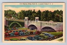 AuSable Chasm NY-New York, U.S. Hwy Bridge, Route 9 Vintage Souvenir Postcard picture