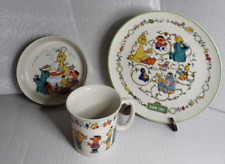 1976 Gorham China 3 Piece Set Cup Bowl Plate Sesame Street Muppets EUC picture