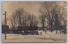 View of Park & Main Street Barry Illinois IL c1908 Real Photo RPPC picture