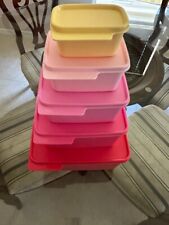 Tupperware Stackable Nesting Storage Square, 5 Piece W Lids, picture