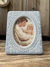 VTG WEDGWOOD JASPERWARE BLUE STYLE OVAL SHABBY GRANNYCORE PICTURE FRAME picture