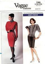 Vintage 80s Vogue 7285 Dolman Sleeve Top Jacket Slim Skirt Size 6 8 10 FF UNCUT picture