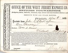 1880 Receipt WEST JERSEY EXPRESS Co. Ferry Bldg Philadelphia PA Antique Document picture