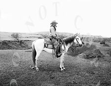 ANTIQUE OLD WEST 8X10 REPRODUCTION PHOTOGRAPH PRINT OF COWBOY ON HORSEBACK picture