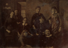 c1880s Tintype 8 Lovely Ladies Group Photo Victorian Women D4171 picture