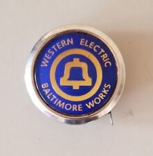 Vtg Western Electric Baltimore Works Small Round Tape Measure. [C4] picture
