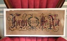 Antique Paper Punch Sampler FORGET ME NOT Masonic Handshake ForgetMeNot Flowers picture