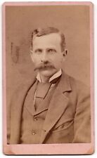 ANTIQUE CDV CIRCA 1880s A.F. MORSE HANDSOME MAN WITH MUSTACHE HALLOWELL MAINE picture