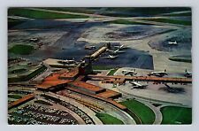 Cleveland OH-Ohio, Aerial Cleveland Hopkins Airport, Airliners, Vintage Postcard picture