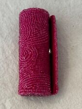 MK Signature Mary Kay Hot Pink Beaded Mirrored Snap Lipstick Case Holder A01 picture