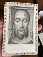 Antique Religious Holy Card Holy Face Jesus Christ c 1860-1880 print picture