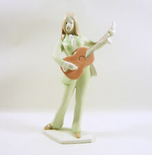 AQUINCUM, RETRO GIRL PLAYING ON THE QUITAR, H.PAINTED PORCELAIN FIGURINE (A024) picture