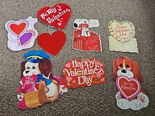Vintage Lot Of 8 Valentines Day Die Cuts some Laminated Decorations One EUREKA picture