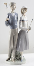 LLADRO Golfing Couple Pair Man/Woman Golfer Golf Clubs #1453 picture