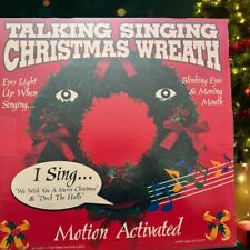 Talking Singing Motion Activated Christmas Wreath Way Out Toys 1997 New  picture