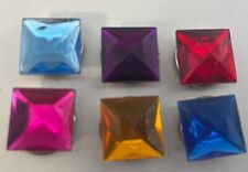 NONY New York Vintage Art Deco Jewel Tone Rainbow Button Cover Set of 6 picture
