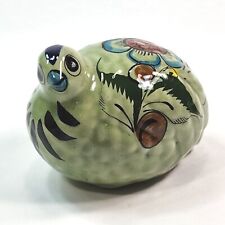 Tonala Mexican Pottery Green Bird Quail Artist Signed picture