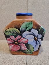 Beautiful Santa Rosa Guanajuato Mexico Majolica Folk Art Jar/Vase 5.5