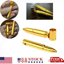 3.25 inch Bullet Style Mini Smoking Metal Pipe Gold Portable Pipe USA picture
