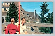 Mount Hood OR-Oregon, Riding Ski Lift, Timberline Lodge, Vintage Postcard picture