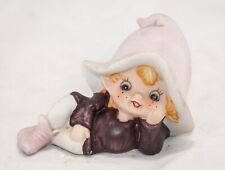 Vintage HOMCO Purple Pixie Elf Fairy Laying Down,3.5