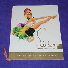 Vintage 1956 Program Lido Club in Paris, France with Lovely Sexy Girl Cover Art picture