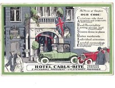 c1910 Hotel Carls-Rite Toronto Canada Old Cars Advertising Postcard picture