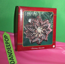 Carlton Heirloom Christmas Poinsettia Flower Holiday Ornament ORN-079M 8 picture