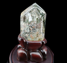 2.2LB Natural Ghost Crystal Obelisk Chlorite Quartz Healing Phantom Point Gift picture