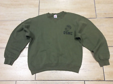USMC Marine Corps Green Crewneck Pullover Sweatshirt Medium picture