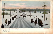 Montreal Quebec Canada Toboggan track on Mount Royal snow ~ postcard sku953 picture