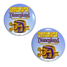 Disneyland Resort Set of 2 Button Pins Where Dreams Come True Honorary Citizen picture