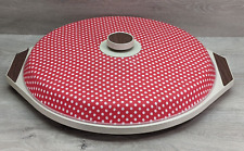 Vtg Salton Hot Pizza Keeper Model WS3 Red Polka Dot Pizza Snack Warmer Platter picture