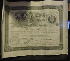 Vintage 20th Century (1923) Kansas City, MO Elementary Graduation Certificate picture