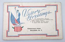 Vintage Postcard Patriotic US Flag Statue of Liberty Victory Greetings McLean NY picture